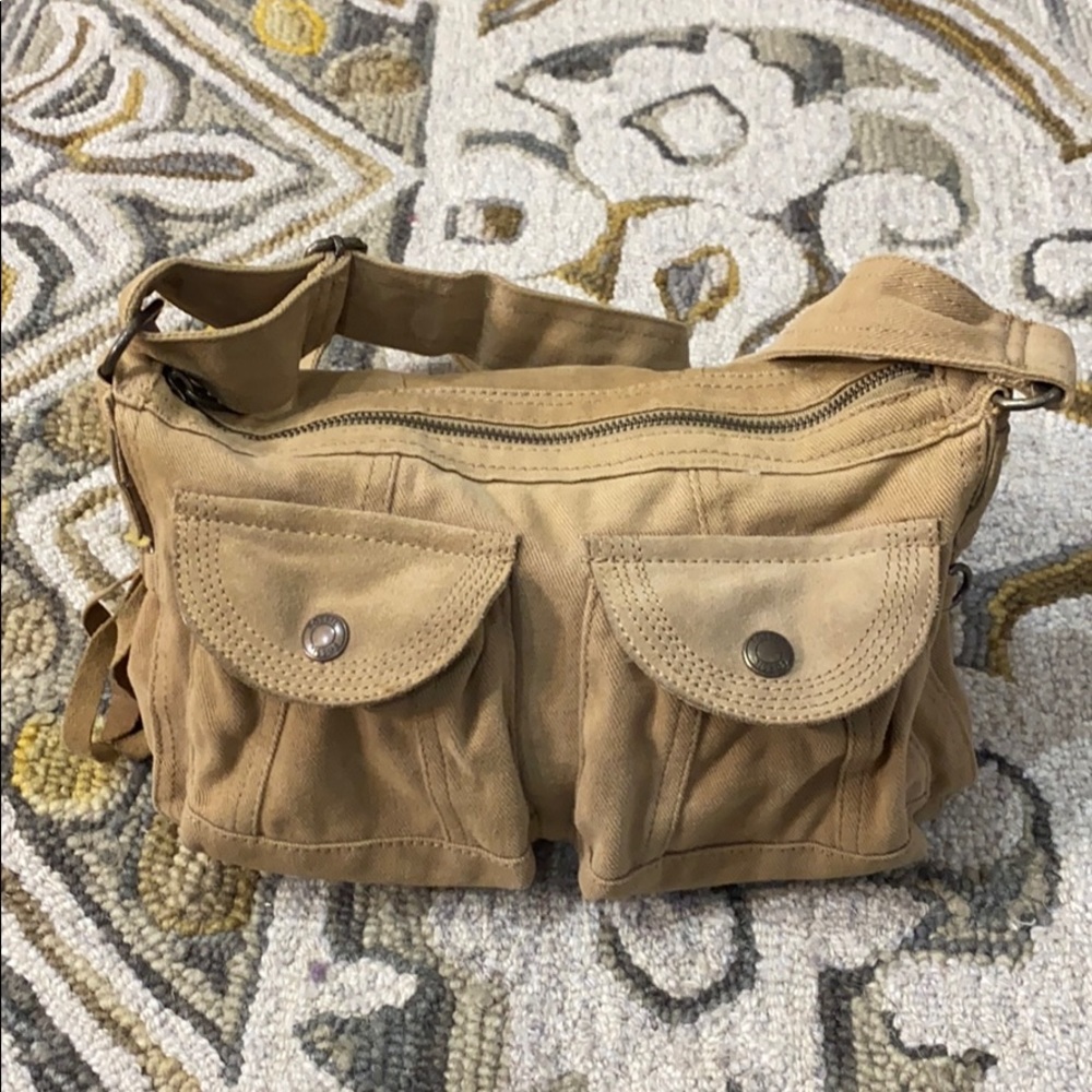 🗝 Fossil vintage tan canvas crossbody bag 🗝